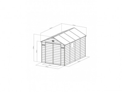 Záhradný domček G21 Boston 882 - 241 x 366 cm, plastový, šedý