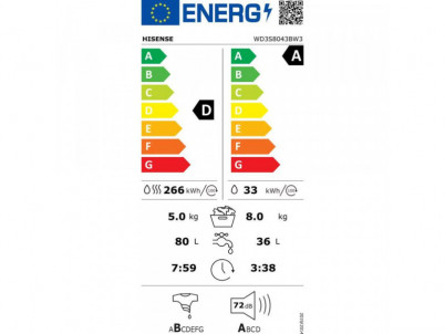 WD3S8043BW3 Práčka so sušičkou HISENSE