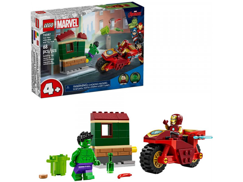 Iron Man s motorkou a Hulk 76287