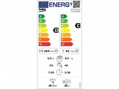HTV8716X0 práčka so sušičkou BEKO
