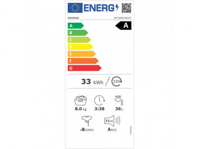 WF3S8043BW3 spredu plnená práčka HISENSE