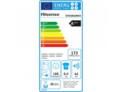 DH3S802BW3 Sušička bielizne HISENSE