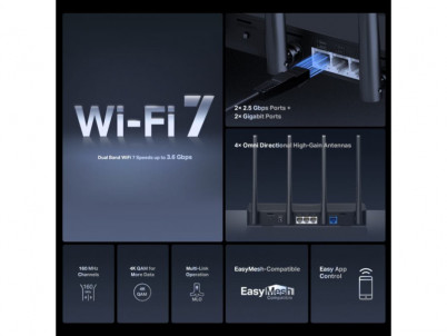 MERCUSYS MR27BE, BE3600 Dual-Band Wi-Fi 7 Router