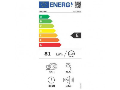 GORENJE Vstavaná umývačka riadu GV520E10