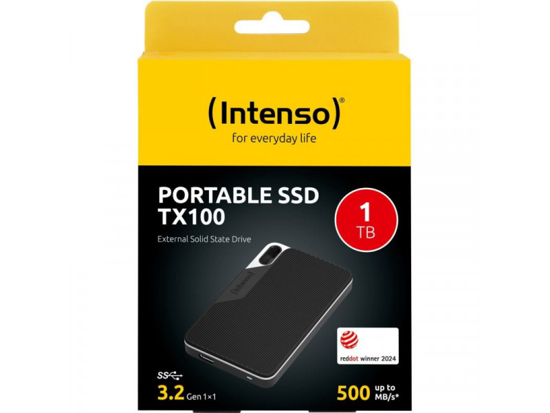 INTENSO TX100, Externý SSD disk, 1TB, čierny