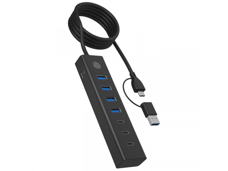 RAIDSONIC ICY BOX USB Hub, 7port, USB A+C/ 4xA+3C