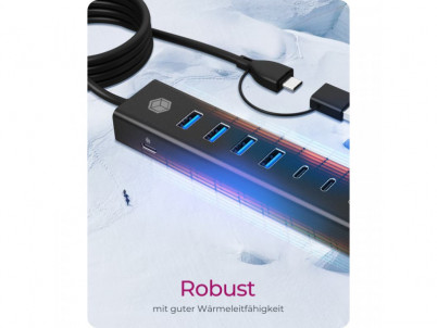 RAIDSONIC ICY BOX USB Hub, 7port, USB A+C/ 4xA+3C