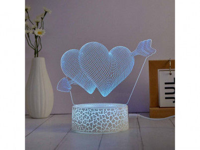 MANTA HEARTS, 3D LED Neon dekorácia (3x vzor)