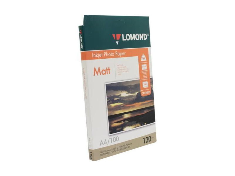 LOMOND Fotopapier, matný, 120 g/m2, A4, 100 hárkov