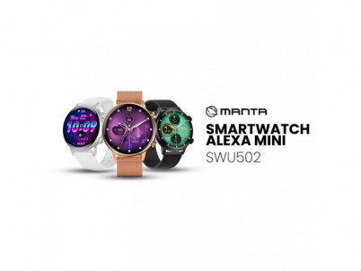 MANTA ALEXA Mini Smartwatch, Smart hodinky, čierne