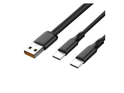 KAB-0266-USB-2XTYP kábel 2x TypeC BLACK