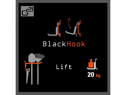 Závesný systém G21 BlackHook lift 7,6 x 15 x 27 cm