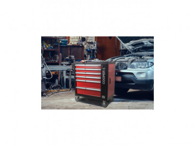 Dielenský vozík G21 Cooper 6, čierno-červený
