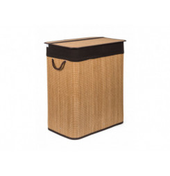 Kôš na bielizeň G21 105 l s rozdeľovačom, bambusový s hnedým košom