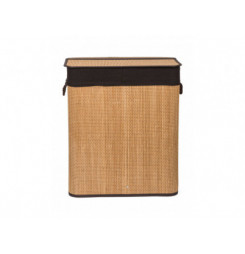 Kôš na bielizeň G21 105 l s rozdeľovačom, bambusový s hnedým košom