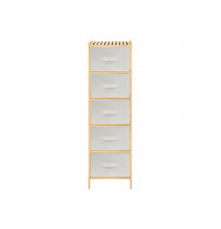 Bambusový regál G21 s 5 košíkmi, béžový