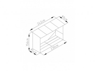 Prístrešok na drevo G21 WOH 335 - 242 x 89 cm, hnedý