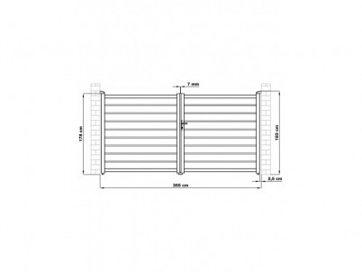 Brána G21 Reno 350x176 cm dvojkrídlová, antracitová