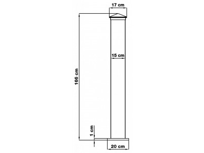 Stĺpik G21 pre bránku a bránu 15x166 cm s patkou, antracitový, 2 kusy