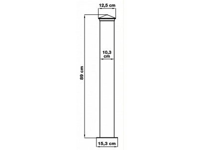 Stĺpik G21 pre plotové pole 10x89 cm s patkou, antracitový