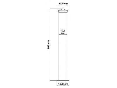 Stĺpik G21 pre plotové pole 10x169 cm s patkou, antracitový