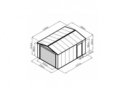 Garáž G21 Portland 1500, 338 x 448 cm, antracitová