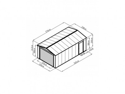 Garáž G21 Portland 1950, 338 x 576 cm, antracitová