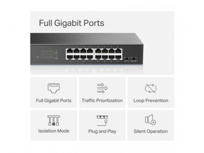 MERCUSYS MS116GS, 16-Port 1 Gbps Desktop Switch