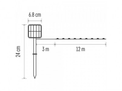 LED nano reťaz medená 12 m teplá biela