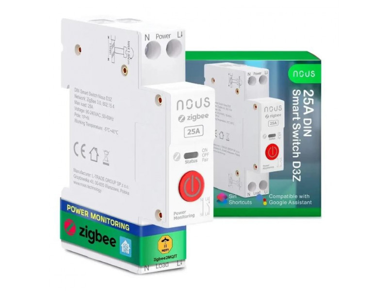 NOUS D3Z, ZigBee DIN SMART Switch, prepínač