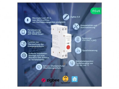 NOUS D3Z, ZigBee DIN SMART Switch, prepínač