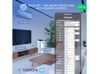 NOUS D3T, Tasmota DIN SMART Switch, prepínač