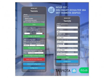 NOUS D1T, Tasmota DIN SMART Switch, prepínač