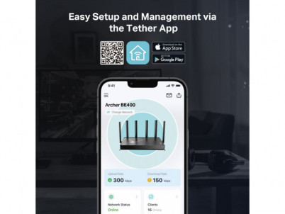 TP-Link Archer BE400 BE6500 Wi-Fi 7 Router