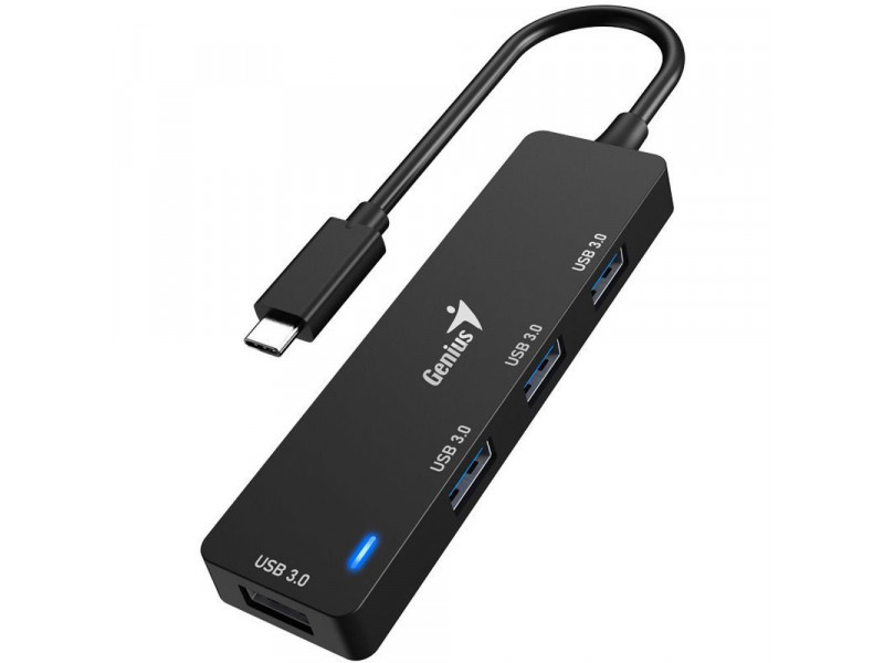 Hub UH-400 USB-C 4x USB3.0 černý GENIUS