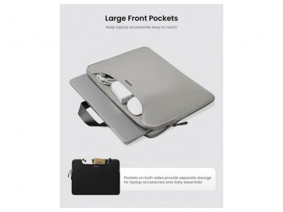 TOMTOC DUAL Sleeve for MacBook 13,5", black/gray