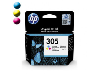 HP 305, Cartridge, Tri-Color (CMY) 2ml