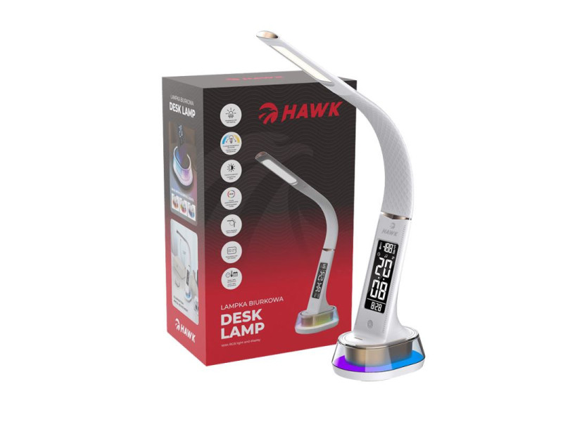 HAWK stolová LED lampa, biela