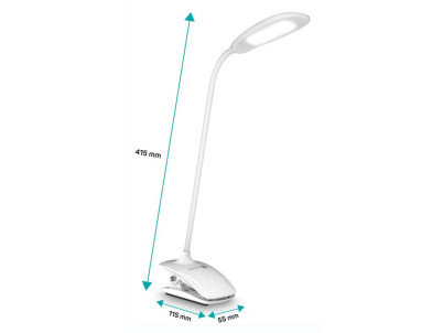 CONNECT IT CLIP, Stolová LED lampa, biela