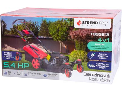 Kosačka Strend Pro TB53S13, benzínová, 4,0 kW, záber 53,3 cm, s pojazdom, otočné predné kolesá, LONCIN
