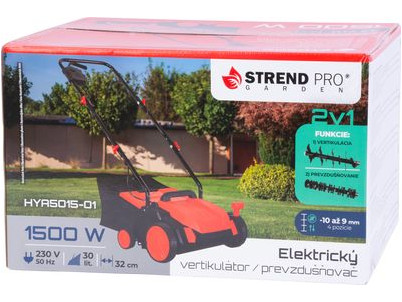Vertikutátor Strend Pro HYA5015-01, 2v1, elektrický, 1,5 kW, prevzdušňovač, záber 32  cm