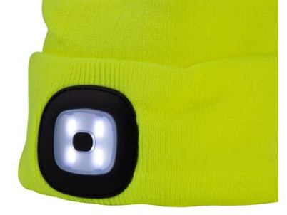 Čiapka Strend Pro Albacore žltá L, 4x SMD LED, USB nabíjanie