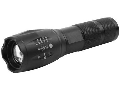 Svietidlo Strend Pro Flashlight FL001, T6 150 lm, AluBody, ZOOM, 2200 mAh, power bank, USB nabíjanie