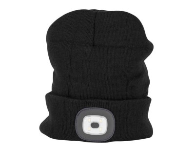 Čiapka Strend Pro Albacore čierna L, 4x SMD LED, USB nabíjanie