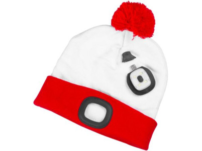 Čiapka Strend Pro X-mas bielo-červená L, 4x SMD LED, USB nabíjanie
