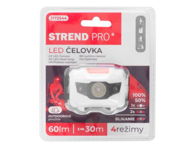 Čelovka Strend Pro Headlight HEM-003, 60 lm LED+red light, 3xAAA
