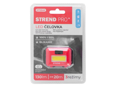 Čelovka Strend Pro Headlight H955, COB LED, 3xAAA, mix farieb (čierna, biela, červená)