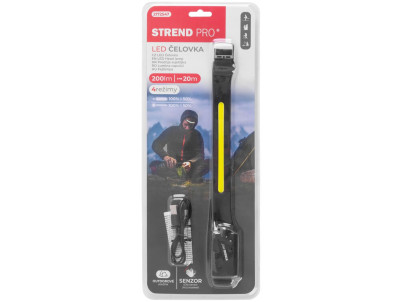 Čelovka Strend Pro Headlight H4034, LED+XPE, 200 lm, 1200 mAh, USB nabíjanie, senzor pohybu