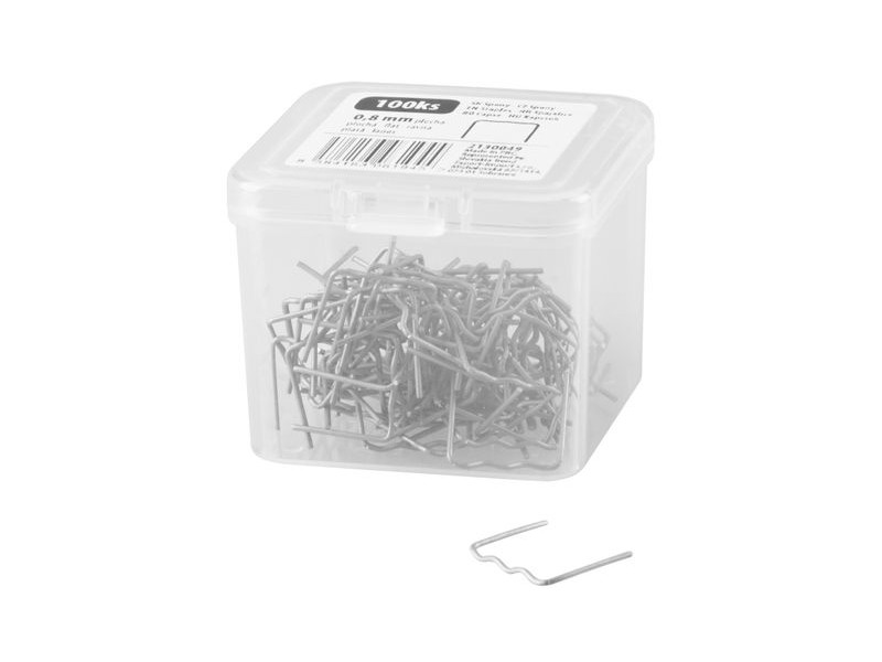 Spona Strend Pro, pre pištoľ na zváranie plastov, plochá vlna, 0,8 mm, bal. 100 ks