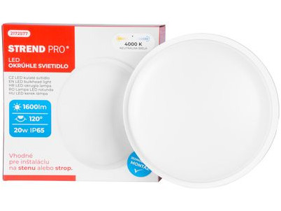 Svietidlo Strend Pro Bulkhead, SMD LED 2835, 1600 lm, na strop a stenu, okrúhle, IP65